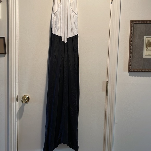 Armani Exchange Razorback White and Black Button Down Maxi Dress - Picture 7 of 10